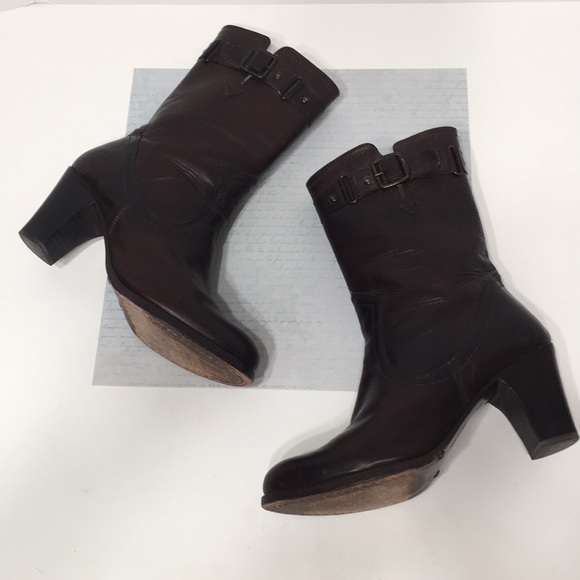 Frye brown boot with buckle - Picture 5 of 12
